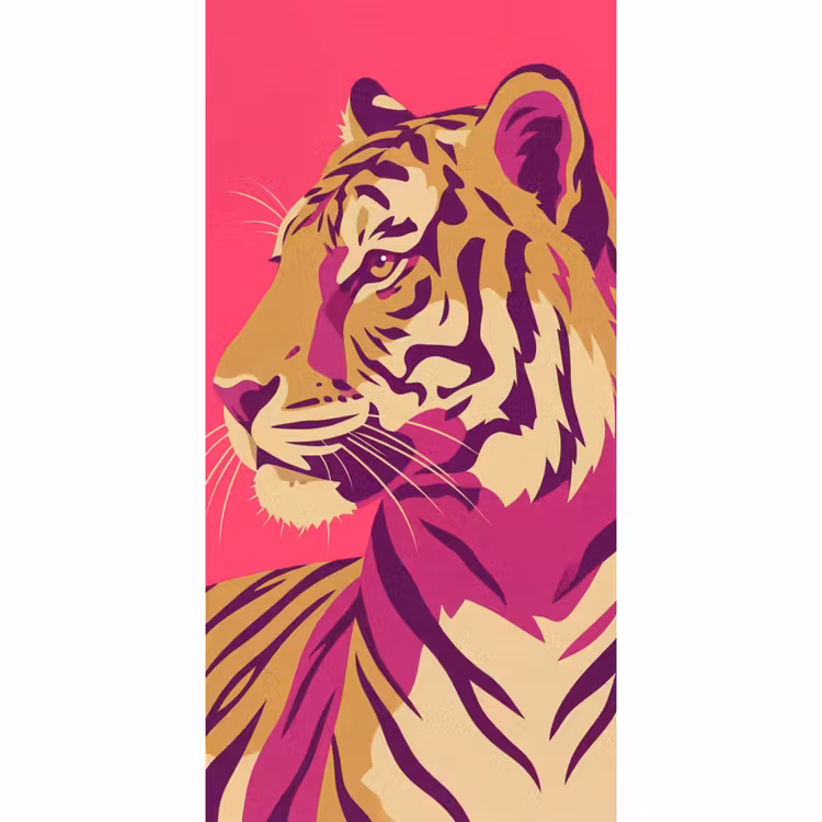 Behang - Tijger - Modern - Neon — 2