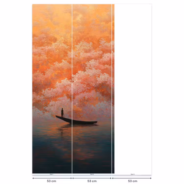 Behang - Zee - Boot - Wolken - Oranje — 6