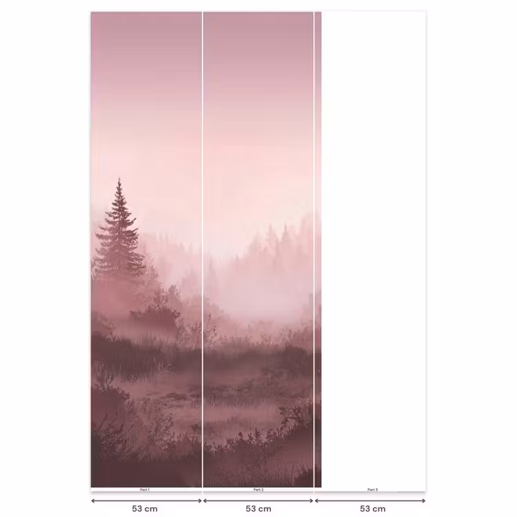 Behang - Landschap - Mistig - Roze — 6