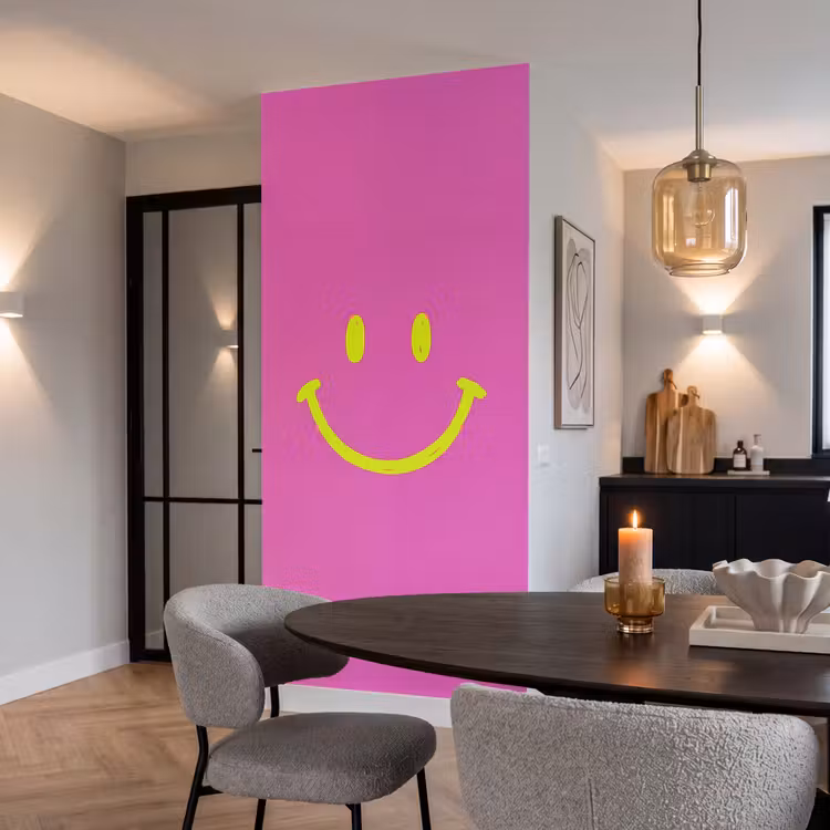 Behang - Smiley - Vrolijk - Roze — 5