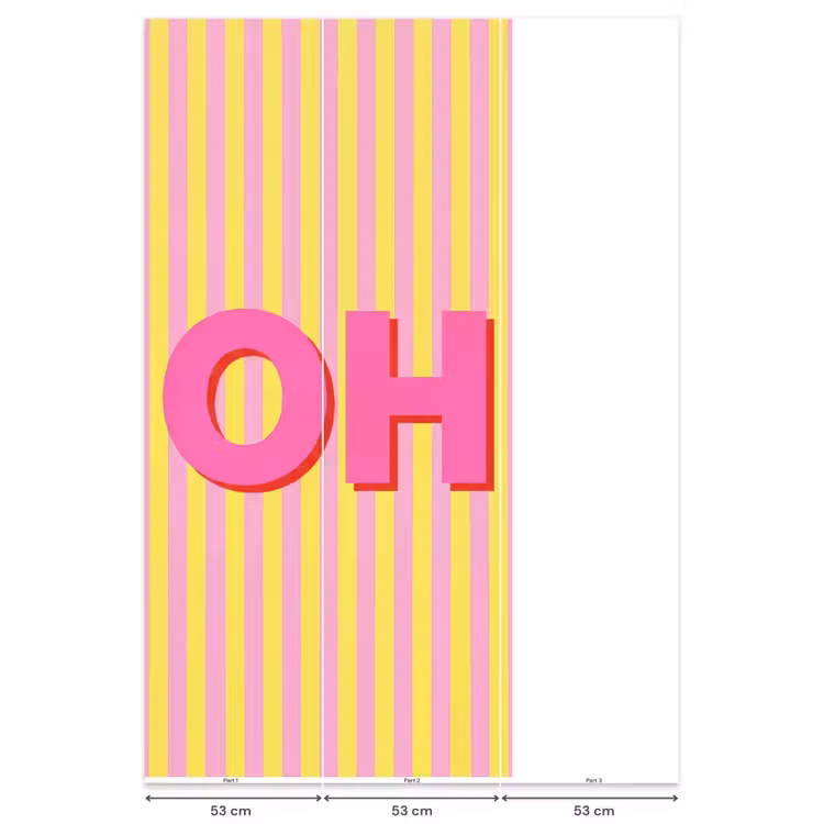 Behang - Tekst - Strepen - Roze — 6