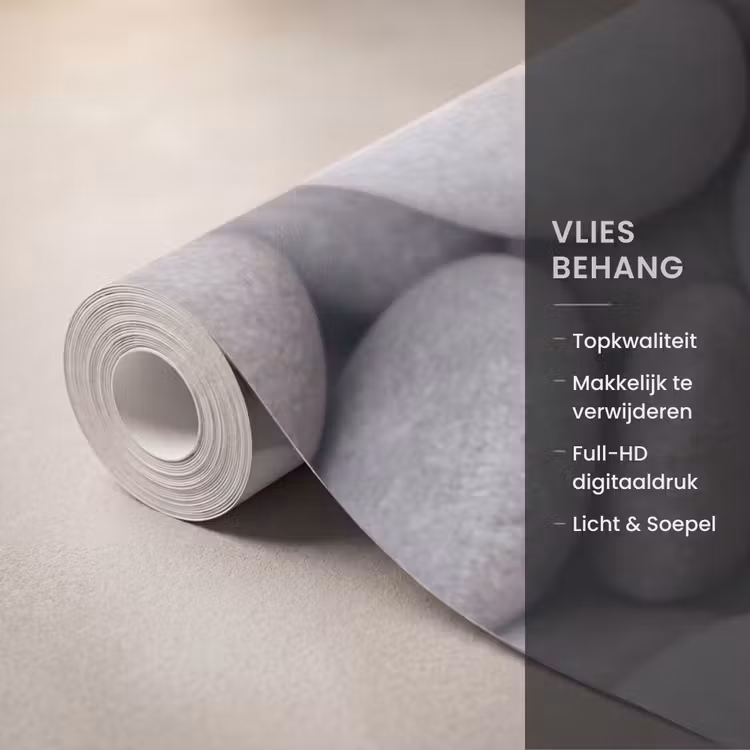 Behang - Kiezels - Stenen - Grijs — 3