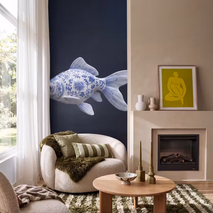 Behang - Porselein - Goudvis - Delfts - Blauw — 1