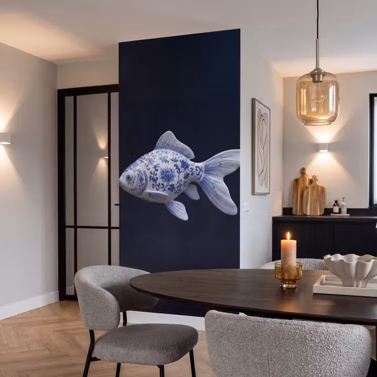 Behang - Porselein - Goudvis - Delfts - Blauw — 5
