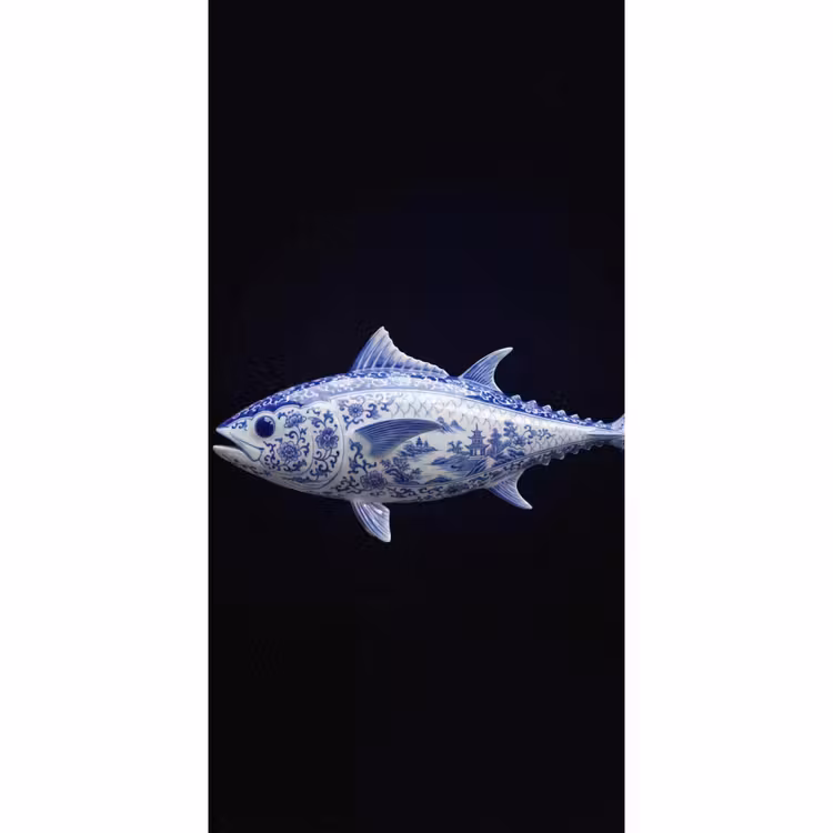 Behang - Porselein - Tonijn - Delfts - Blauw — 2