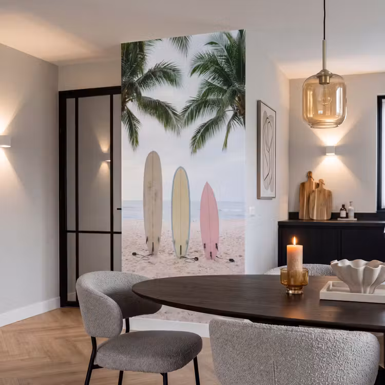 Behang - Surfboard - Palmbomen - Kleurrijk — 5