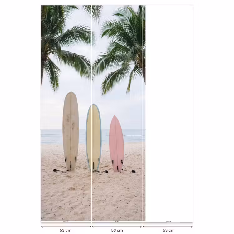 Behang - Surfboard - Palmbomen - Kleurrijk — 6
