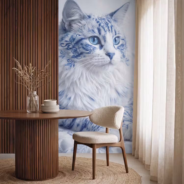 Behang - Kat - Patroon - Blauw — 4