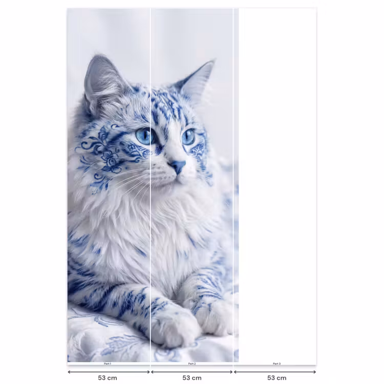 Behang - Kat - Patroon - Blauw — 6