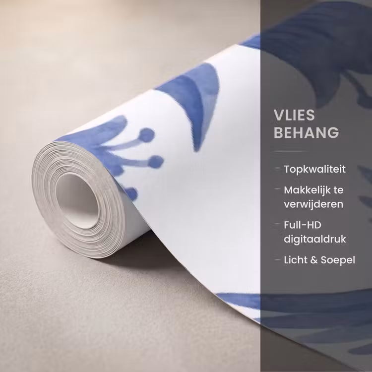 Behang - Modern - Vogels - Delfts - Blauw — 3