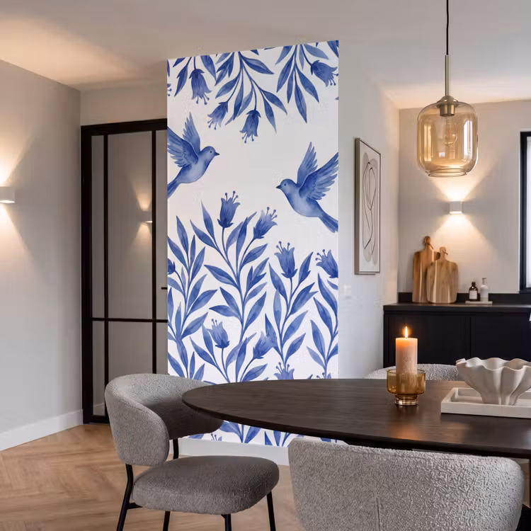 Behang - Modern - Vogels - Delfts - Blauw — 5