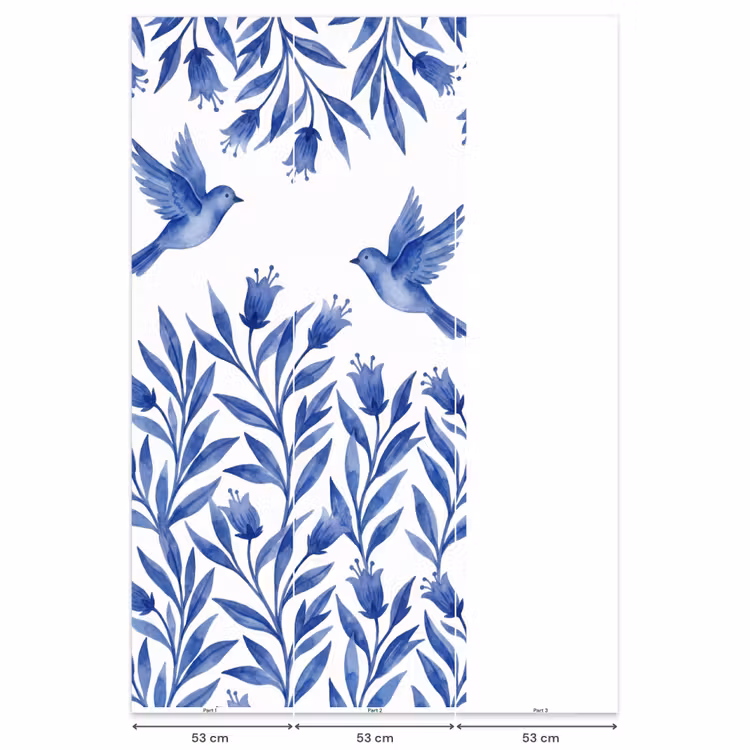 Behang - Modern - Vogels - Delfts - Blauw — 6