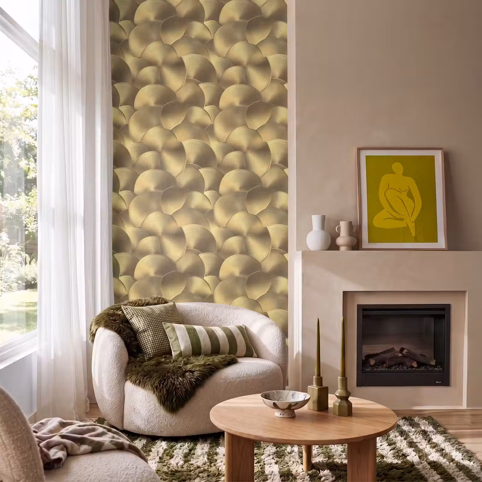 Behang - Modern - Cirkel - Goud — 1