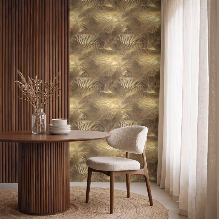 Behang - Palm - Waaier - Goud — 4