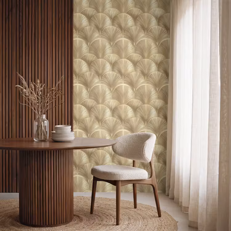 Behang - Patroon - Waaier - Goud — 4
