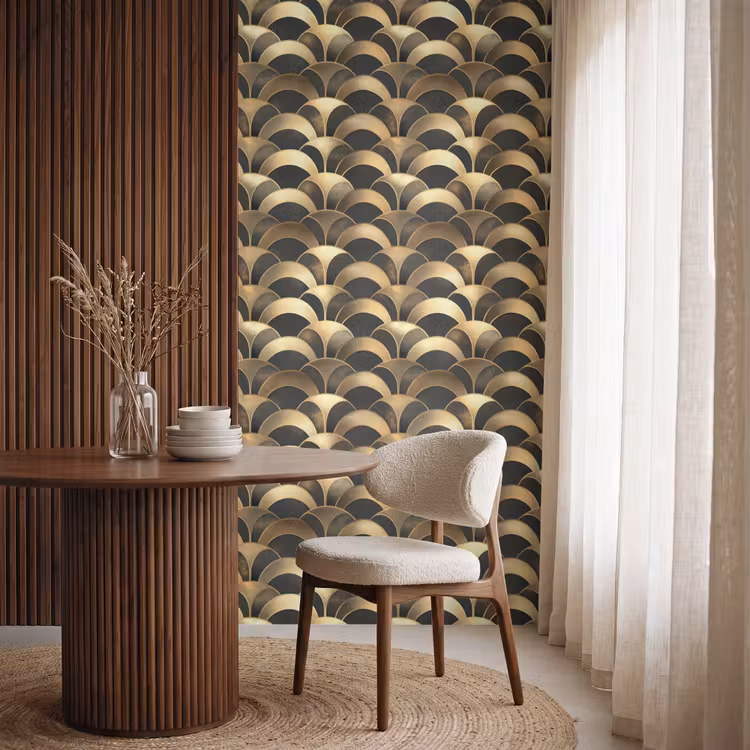 Behang - Schubben - Structuur - Goud — 4