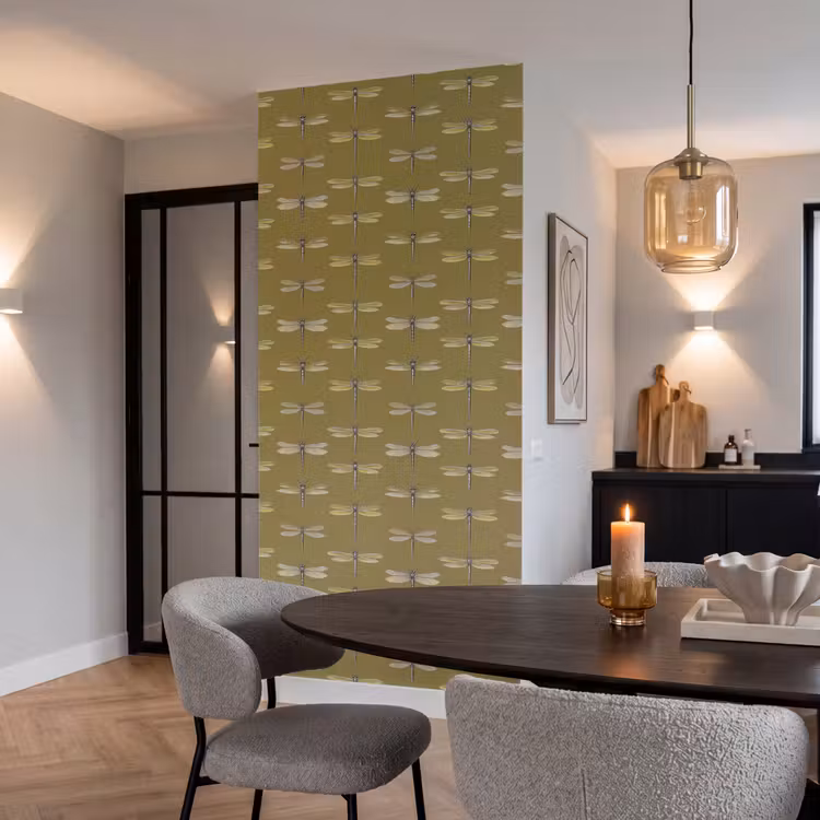 Behang - Libellen - Patroon - Groen — 5