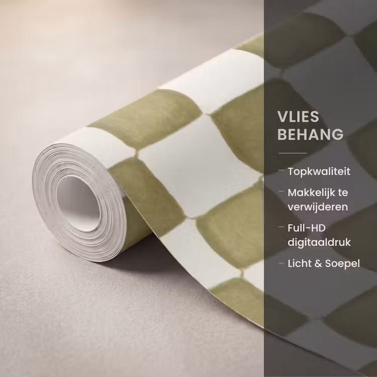 Behang - Schaak - Patroon - Groen — 3