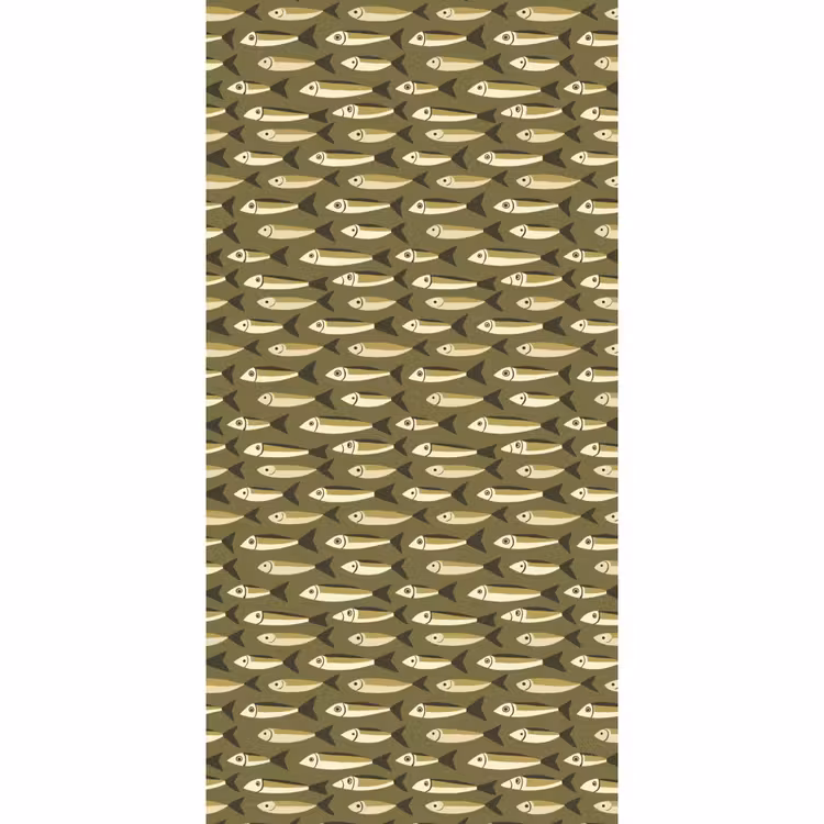 Behang - Vis - Patroon - Groen — 2