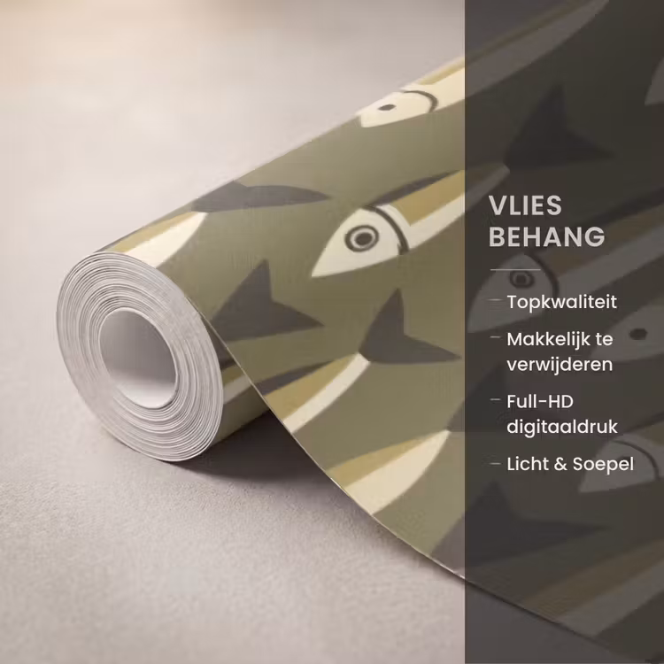 Behang - Vis - Patroon - Groen — 3