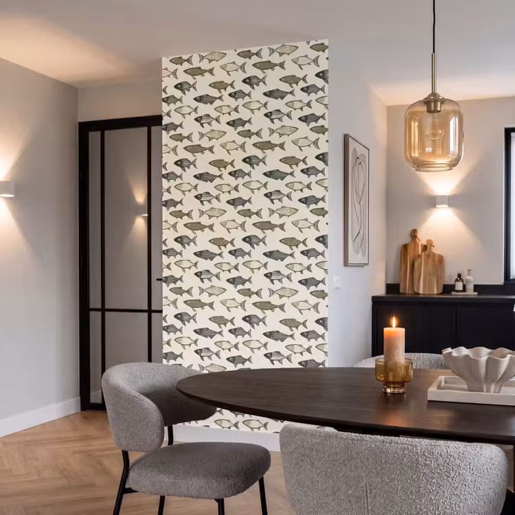 Behang - Vissen - Klassiek - Groen — 5