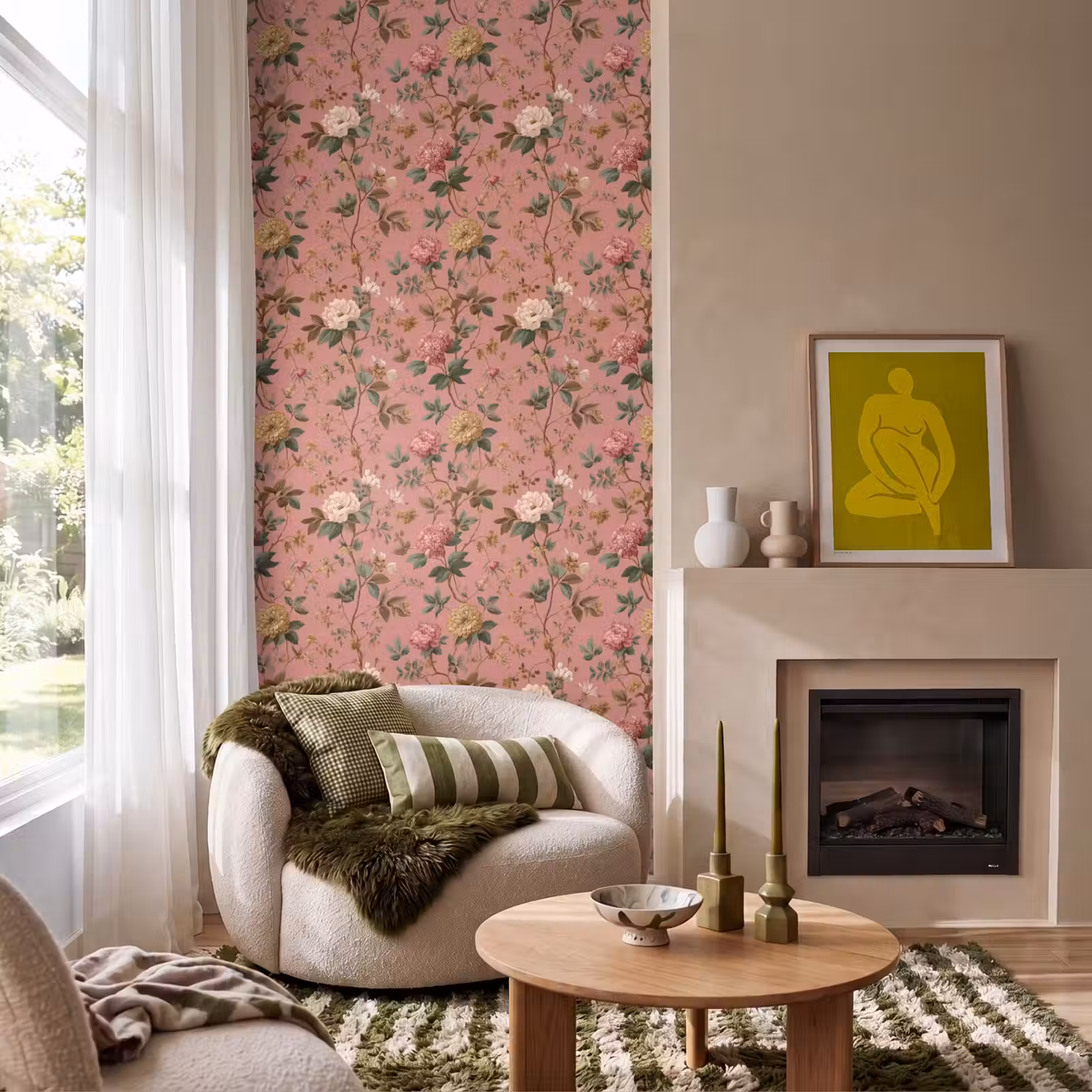 Behang - Klassiek - Botanisch - Roze — 1