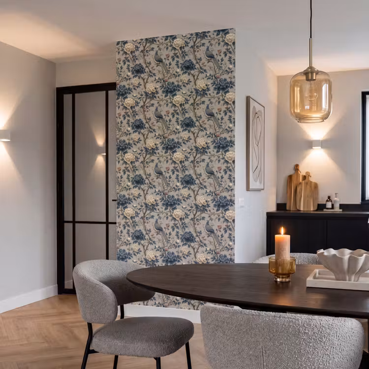 Behang - Pauw - Bloemen - Blauw — 5