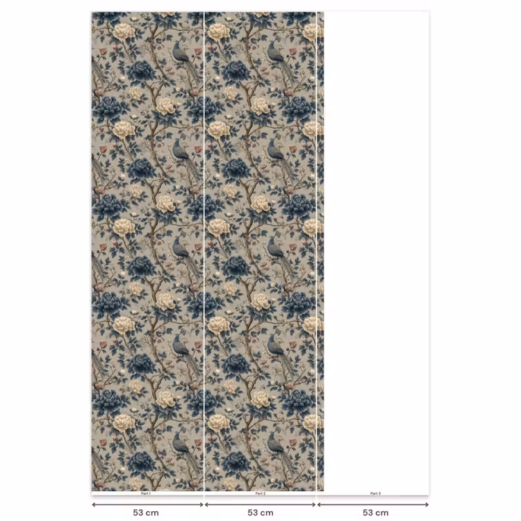 Behang - Pauw - Bloemen - Blauw — 6