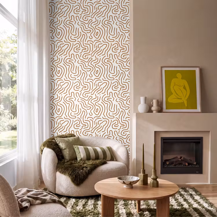Behang - Minimalistisch - Patroon - Terracotta — 1