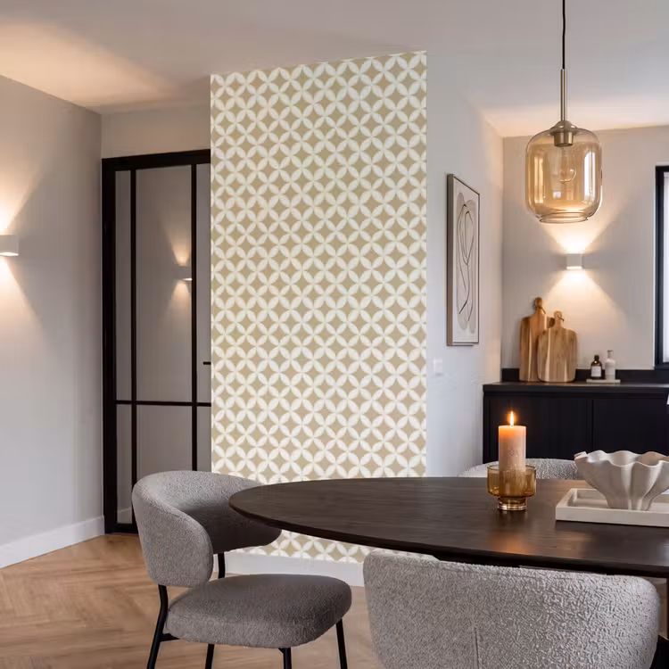 Behang - Symmetrisch - Motief - Beige — 5