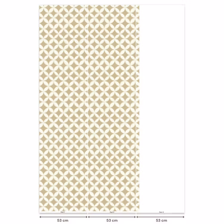 Behang - Symmetrisch - Motief - Beige — 6