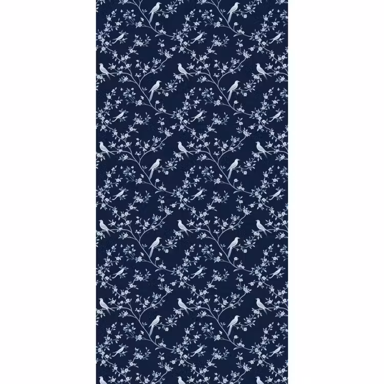 Behang - Grafisch - Bloesemtak - Blauw — 2