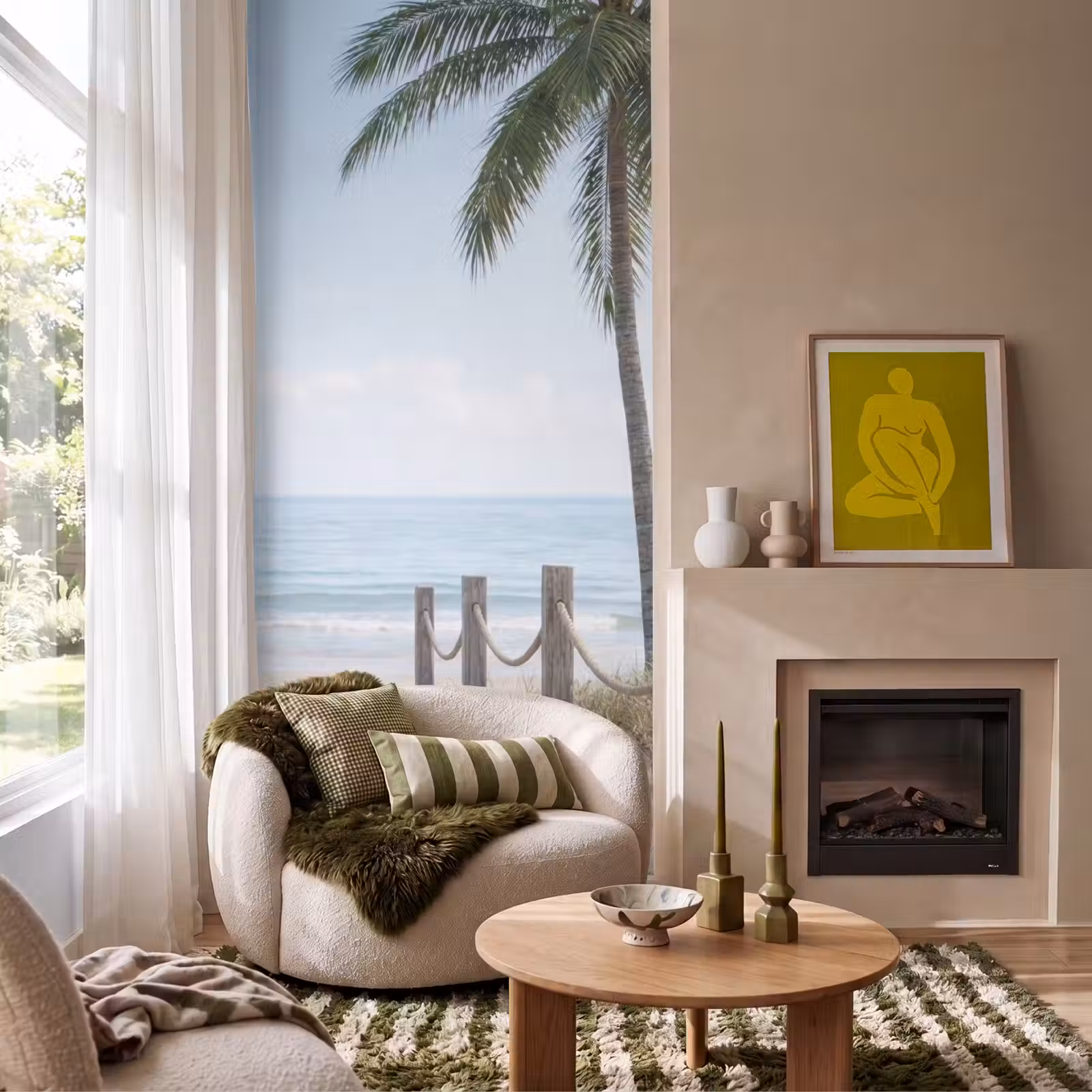 Behang - Palmbomen - Pad - Horizon — 1