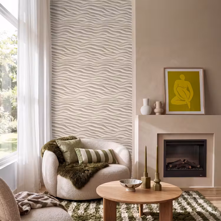 Behang - Zand - Golven - Beige — 1