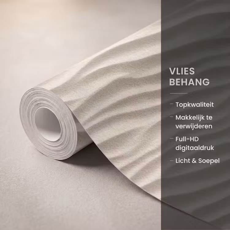 Behang - Zand - Golven - Beige — 3