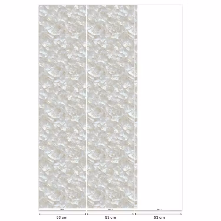 Behang - Parelmoerglans - Wit - Schelp — 6
