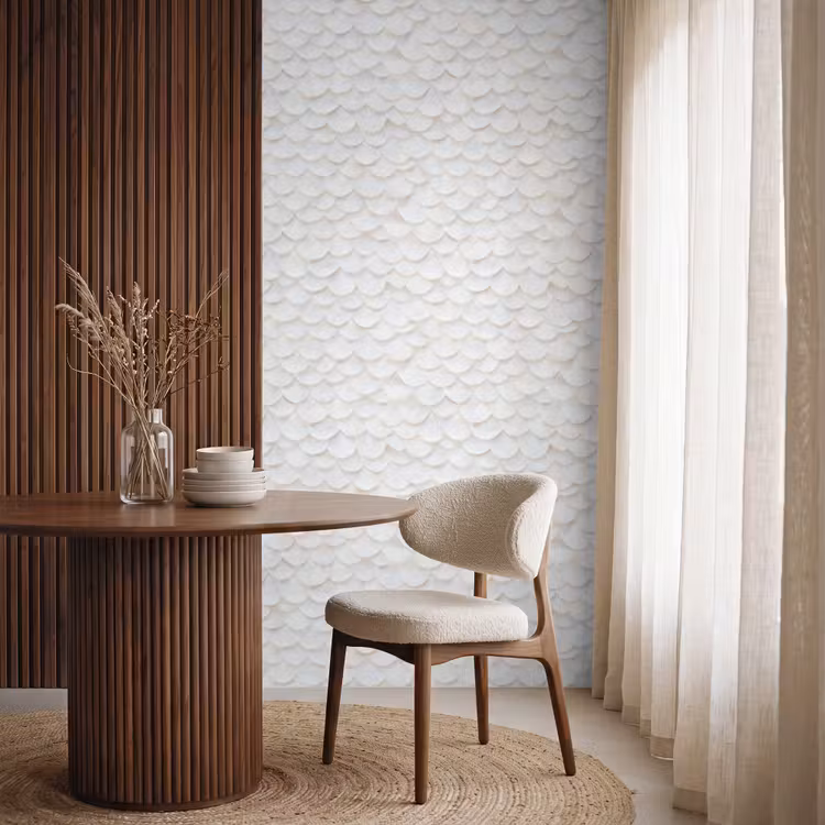Behang - Schubben - Wit - Elegant — 4