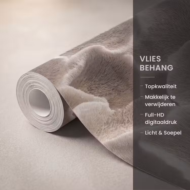 Behang - Waaiervorm - Beige - Vezel textuur — 3