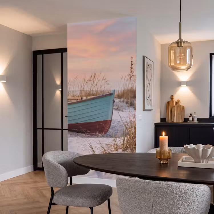 Behang - Rustiek - Roeiboot - Zandstrand — 5