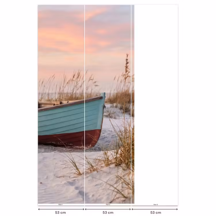 Behang - Rustiek - Roeiboot - Zandstrand — 6