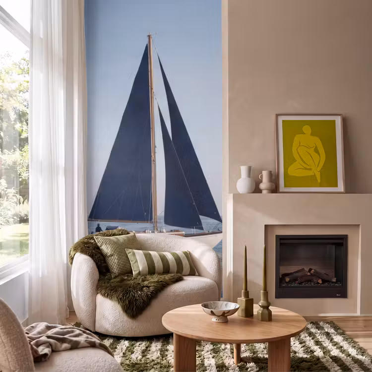 Behang - Zeilboot - Zee - Blauw — 1