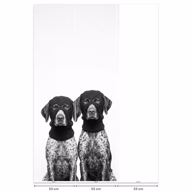 Behang - Honden - Bivakmuts - Zwart - wit — 6