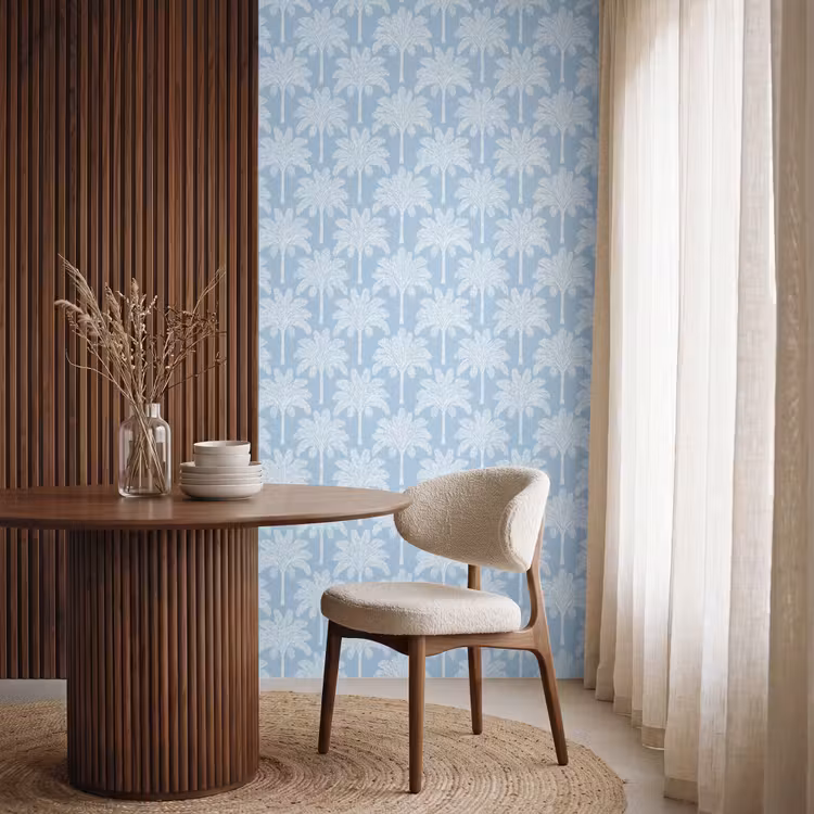 Behang - Palmboom - Modern - Blauw — 4