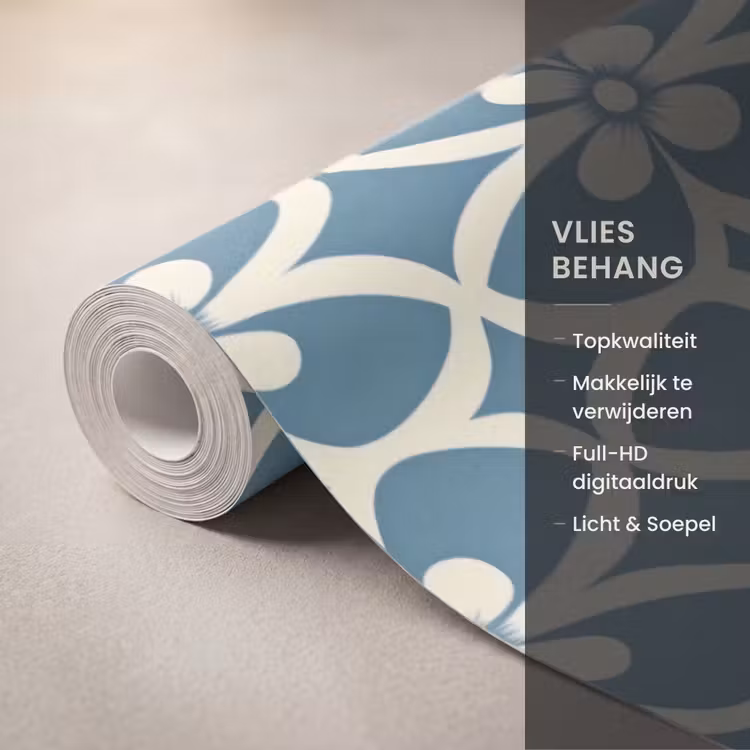 Behang - Patroon - Symmetrisch - Blauw — 3