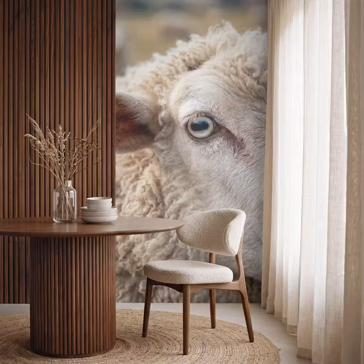 Behang - Schaap - Oog - Wit — 4