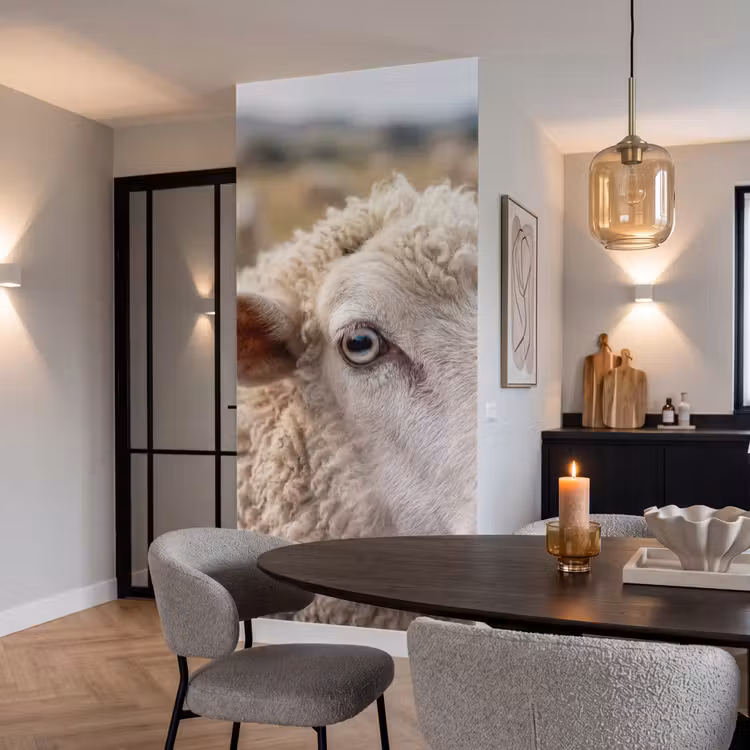 Behang - Schaap - Oog - Wit — 5