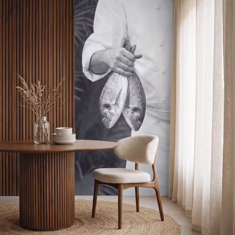 Behang - Vissen - Chef - Zwart - Wit — 4