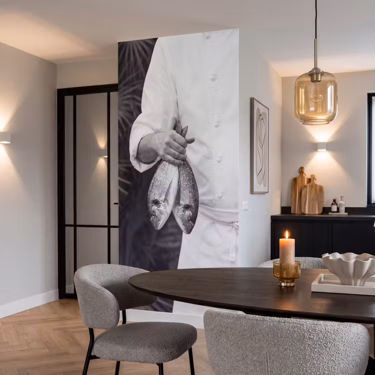Behang - Vissen - Chef - Zwart - Wit — 5