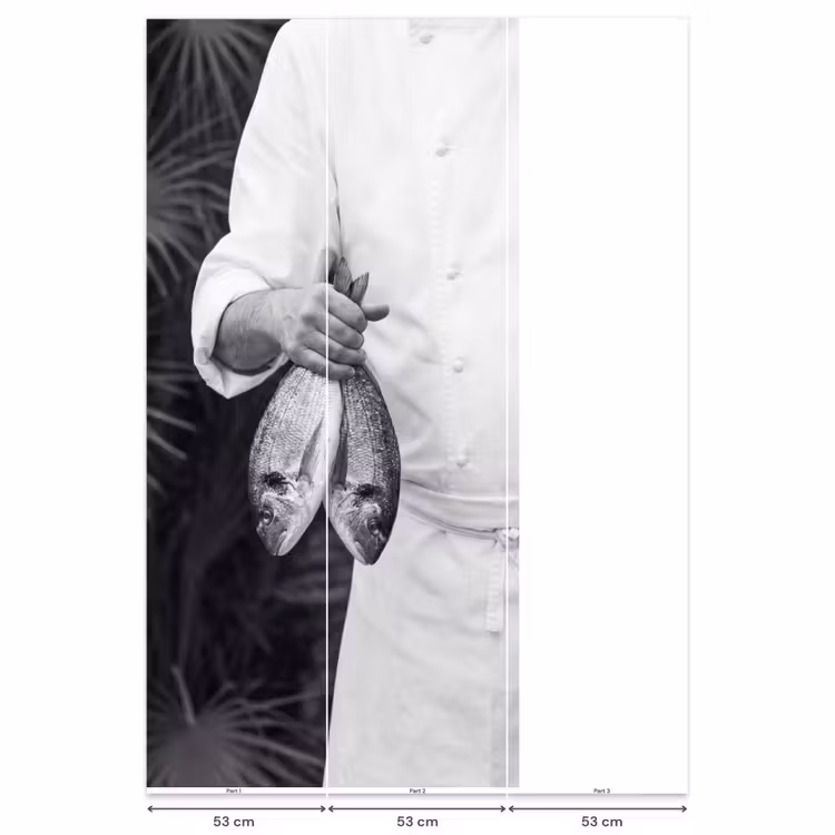 Behang - Vissen - Chef - Zwart - Wit — 6