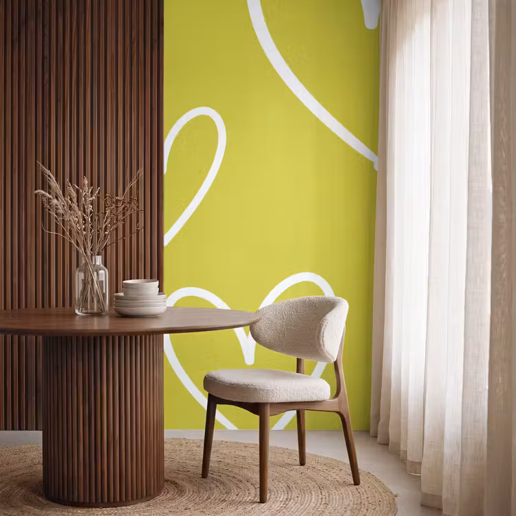 Behang - Groen - Hartjes - Wit — 4